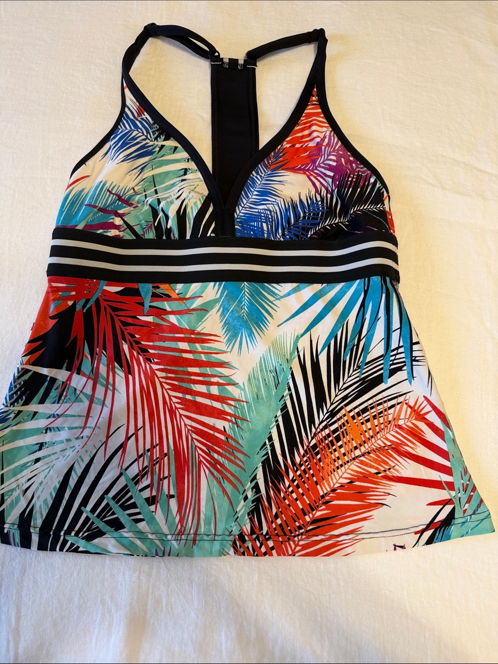 Jag Tropical Palm Print Tankini Top - Multicolor